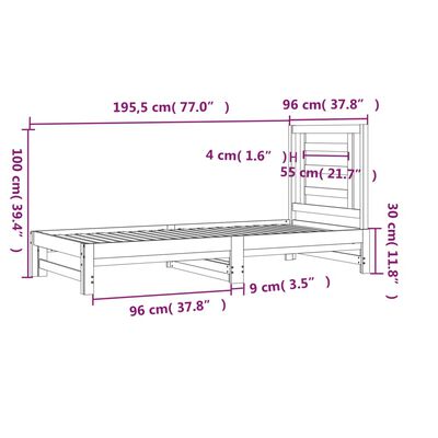 vidaXL Pull-out Day Bed without Mattress White 2x(90x190) cm