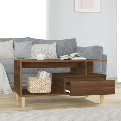 vidaXL Coffee Table Brown Oak 90x49x45 cm Engineered Wood