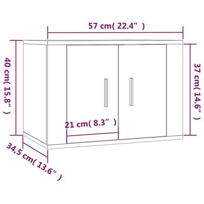 vidaXL 4 Piece TV Cabinet Set Smoked Oak Engineered Wood