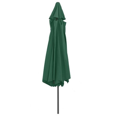 vidaXL Garden Parasol with Metal Pole 390 cm Green