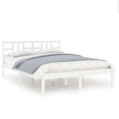 vidaXL Bed Frame without Mattress White 180x200 cm Super King Solid Wood