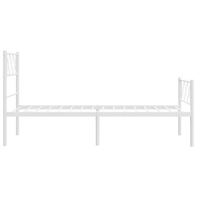 vidaXL Metal Bed Frame without Mattress with Footboard White 107x203 cm