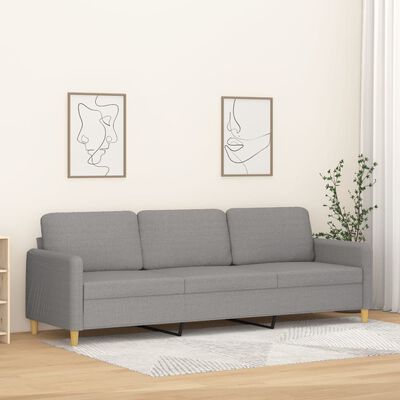 vidaXL 3-Seater Sofa Light Grey 210 cm Fabric