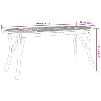 vidaXL 7 Piece Garden Dining Set Solid Wood Acacia