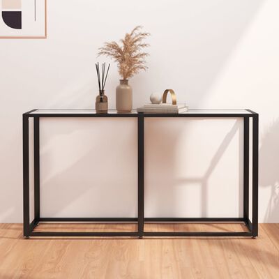 vidaXL Console Table Transparent 140x35x75.5cm Tempered Glass