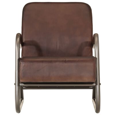 vidaXL Sofa Chair Brown Real Leather