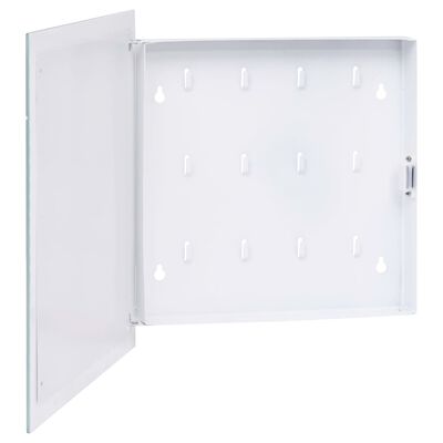 vidaXL Key Box with Magnetic Board White 35x35x4 cm