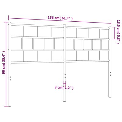 vidaXL Metal Headboard Black 150 cm