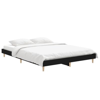 vidaXL Bed Frame without Mattress Black 135x190 cm Double Engineered Wood