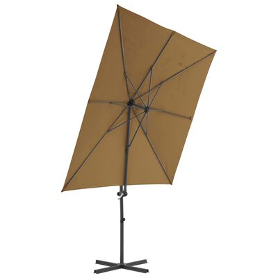 vidaXL Garden Parasol with Portable Base Taupe