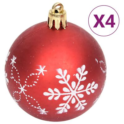 vidaXL 108 Piece Christmas Bauble Set Red and White