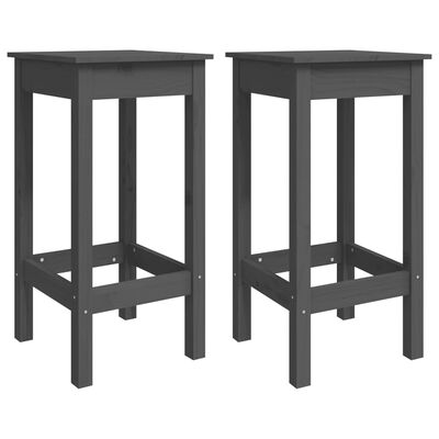 vidaXL 3 Piece Garden Bar Set Grey Solid Wood Pine