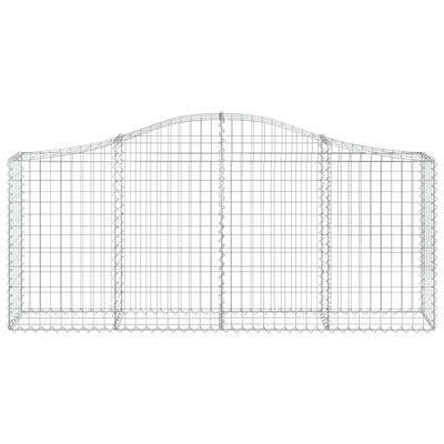 vidaXL Arched Gabion Baskets 6 pcs 200x30x80/100 cm Galvanised Iron