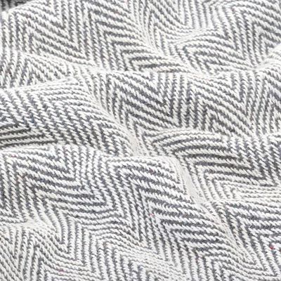 vidaXL Throw Cotton Herringbone 125x150 cm Grey