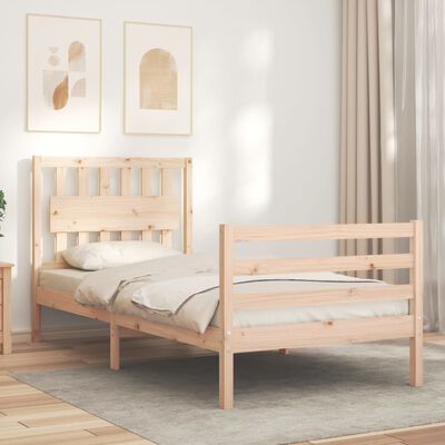 vidaXL Bed Frame without Mattress Single Solid Wood