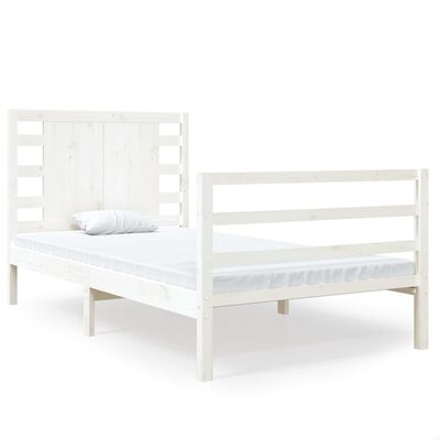 vidaXL Bed Frame without Mattress White 90x190 cm Single Solid Wood Pine