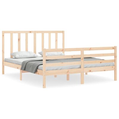 vidaXL Bed Frame without Mattress King Size Solid Wood Pine