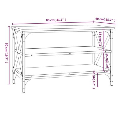 vidaXL TV Cabinet Black 80x40x50 cm Engineered Wood