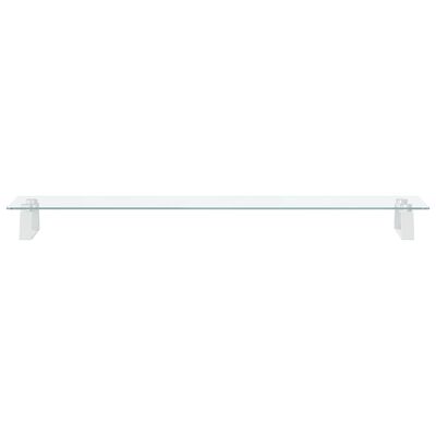 vidaXL Monitor Stand White 100x20x8 cm Tempered Glass and Metal