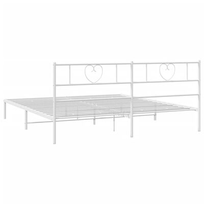 vidaXL Metal Bed Frame without Mattress with Headboard White 180x200cm