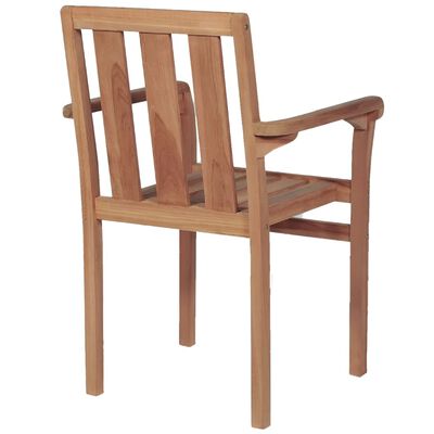 vidaXL Stacking Garden Chairs 2 pcs Solid Teak Wood