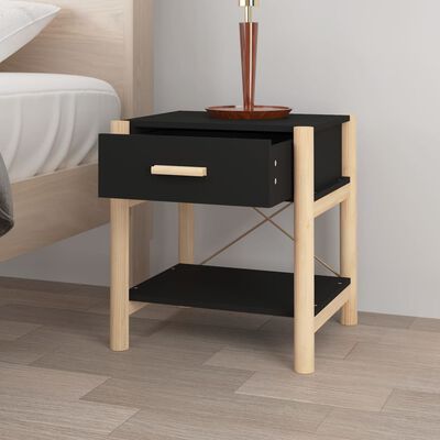 vidaXL Bedside Tables 2pcs Black 42x38x45 cm Engineered Wood