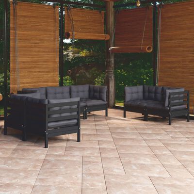 vidaXL 7 Piece Garden Lounge Set with Cushions Solid Pinewood