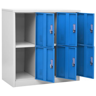 vidaXL Locker Cabinet Light Grey and Blue 90x45x92.5 cm Steel