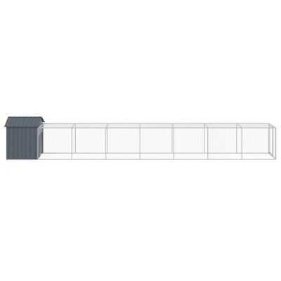 vidaXL Chicken Cage with Run Anthracite 117x813x123 cm Galvanised Steel