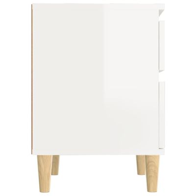 vidaXL Bedside Cabinet High Gloss White 40x35x50 cm