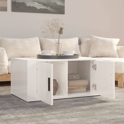 vidaXL Coffee Table High Gloss White 80x50x36 cm Engineered Wood