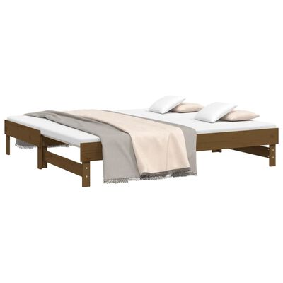 vidaXL Pull-out Day Bed without Mattress Honey Brown 2x(90x190) cm