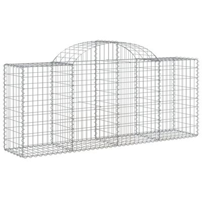 vidaXL Arched Gabion Baskets 2 pcs 200x50x80/100 cm Galvanised Iron