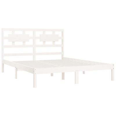 vidaXL Bed Frame without Mattress White 180x200 cm Super King Solid Wood Pine