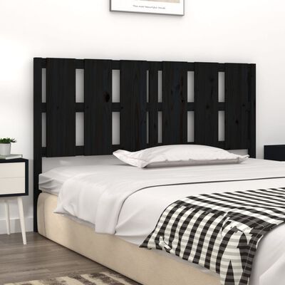 vidaXL Bed Headboard Black 155.5x4x100 cm Solid Wood Pine