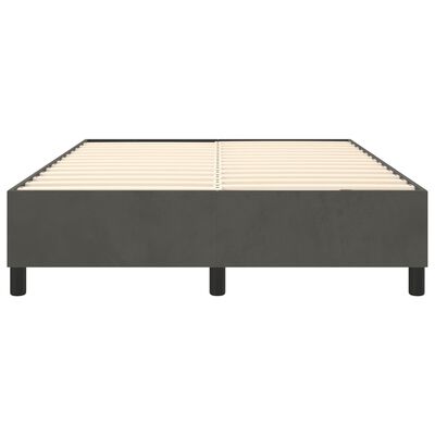 vidaXL Bed Frame Dark Grey 137x190 cm Velvet