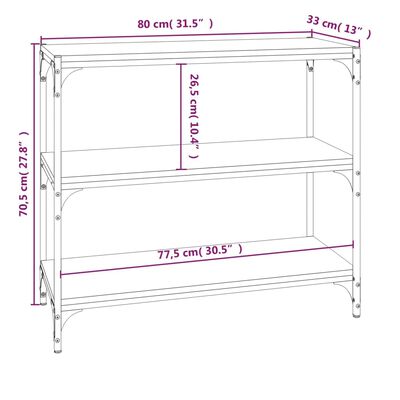 vidaXL Book Cabinet Grey Sonoma 80x33x70.5 cm Engineered Wood and Steel