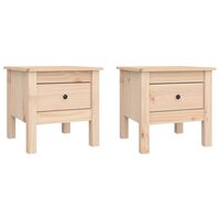 vidaXL Side Tables 2 pcs 40x40x39 cm Solid Wood Pine