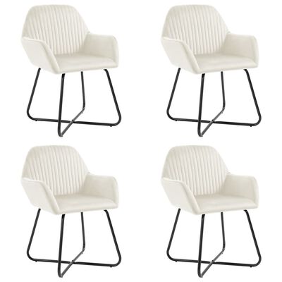 vidaXL Dining Chairs 4 pcs Cream Velvet