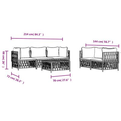 vidaXL 6 Piece Garden Lounge Set with Cushions Anthracite Steel