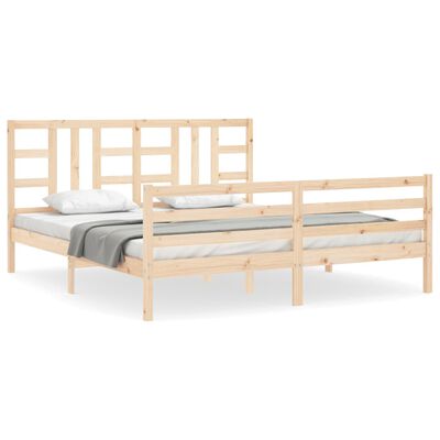 vidaXL Bed Frame without Mattress Super King Size Solid Wood