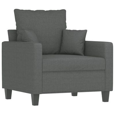 vidaXL 3 Piece Sofa Set with Pillows Dark Grey Fabric