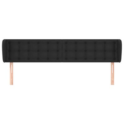 vidaXL Headboard with Ears Black 163 cm Faux Leather