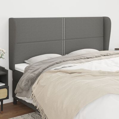 vidaXL Headboard with Ears Dark Grey 163 cm Fabric