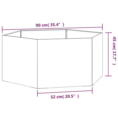 vidaXL Planter Rusty 90x90x45 cm Corten Steel