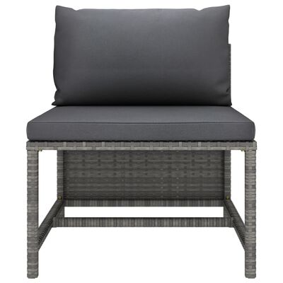 vidaXL 10 Piece Garden Lounge Set with Cushions Poly Rattan Grey