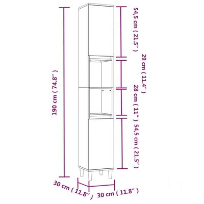 vidaXL 3 Piece Bathroom Furniture Set Smoked Oak Engineered Wood