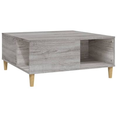 vidaXL Coffee Table Grey Sonoma 80x80x36.5 cm Engineered Wood