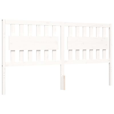 vidaXL Bed Frame without Mattress White Super King Size Solid Wood