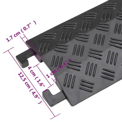 vidaXL Cable Protector Ramps 2 pcs 98.5 cm Black